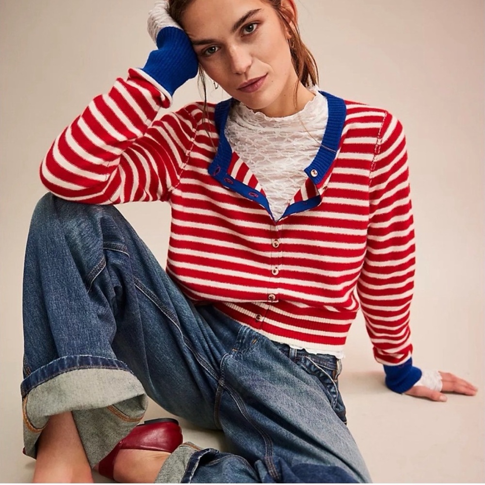 NWOT Free People Nocturnal Striped Cardigan